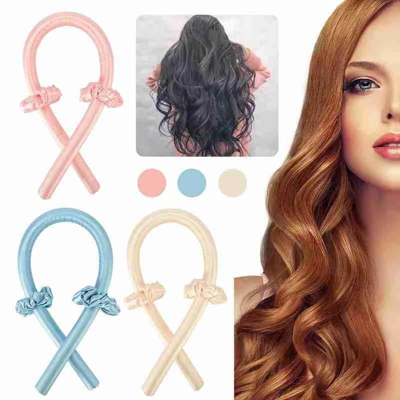 Heatless Curling Rod Locken Silk Band Curlers Schlafen Weichen Stirnband Welle.